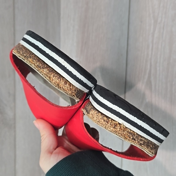 Betula By Birkenstock Women's Red Slide Sandals Shoes Sz 37/6 Regular - Picture 3 of 14